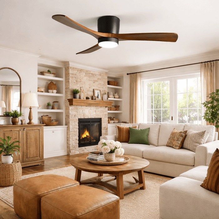 Nordic Wooden Ceiling Fan Light Vakkerlight