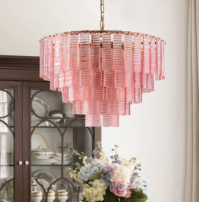 Opalora Pink Glass Chandelier Vakkerlight