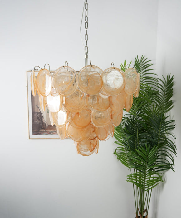 Orange Glass Disc Chandelier Vakkerlight