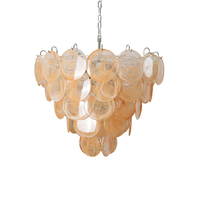 Orange Glass Disc Chandelier Vakkerlight