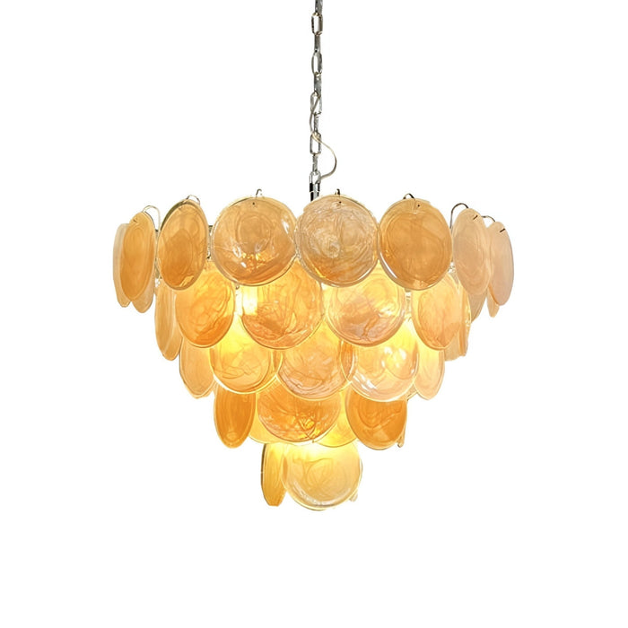 Orange Glass Disc Chandelier Vakkerlight