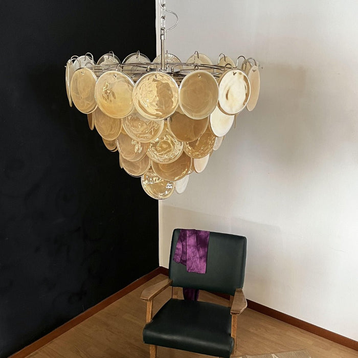 Orange Glass Disc Chandelier Vakkerlight