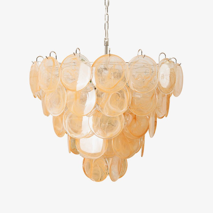 Orange Glass Disc Chandelier Vakkerlight