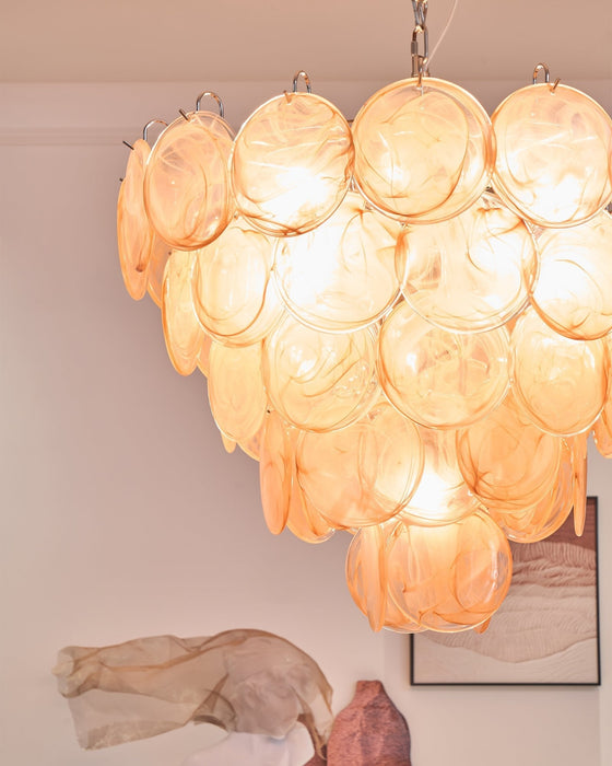 Orange Glass Disc Chandelier Vakkerlight