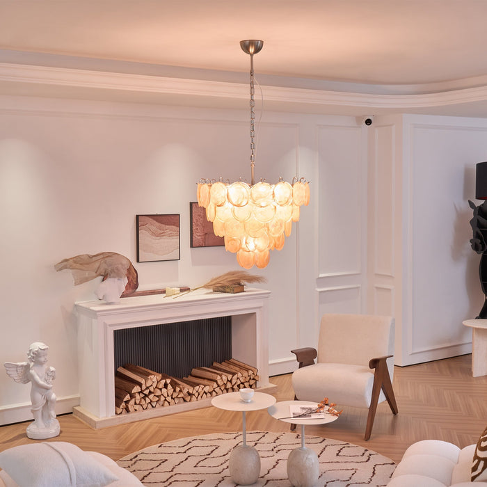 Orange Glass Disc Chandelier Vakkerlight