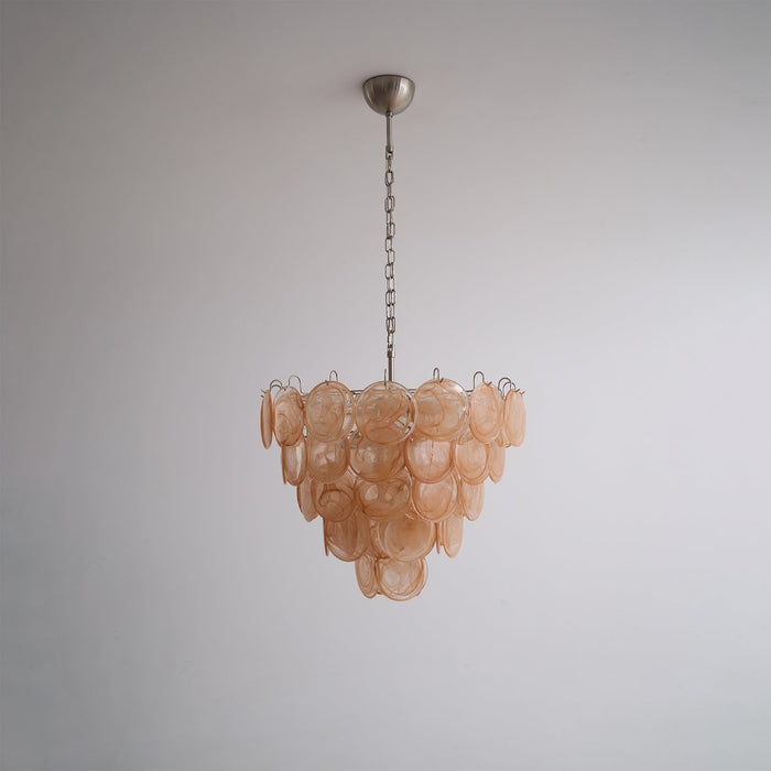 Orange Glass Disc Chandelier Vakkerlight