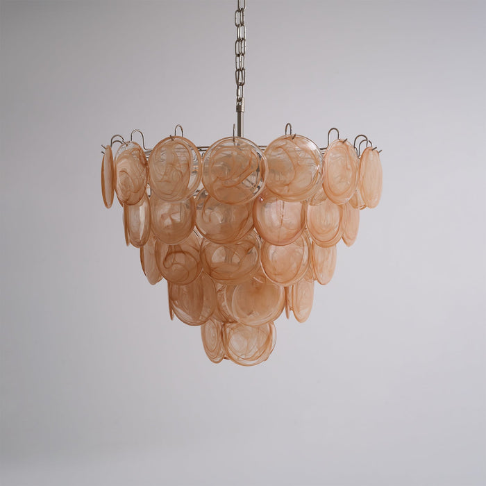 Orange Glass Disc Chandelier Vakkerlight