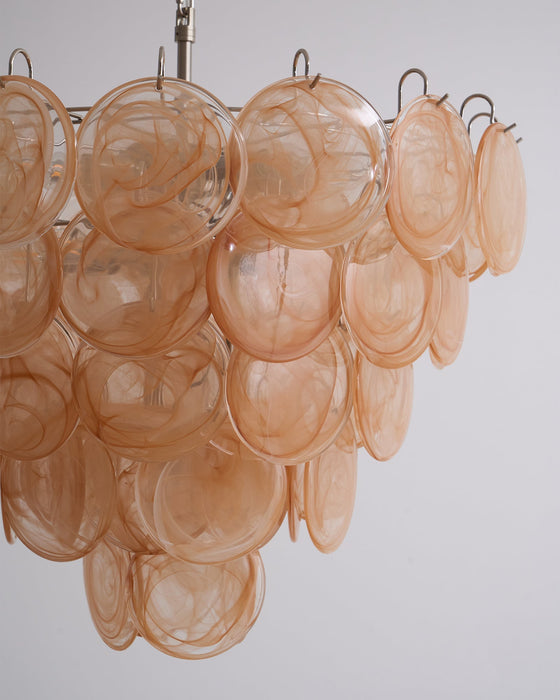 Orange Glass Disc Chandelier Vakkerlight