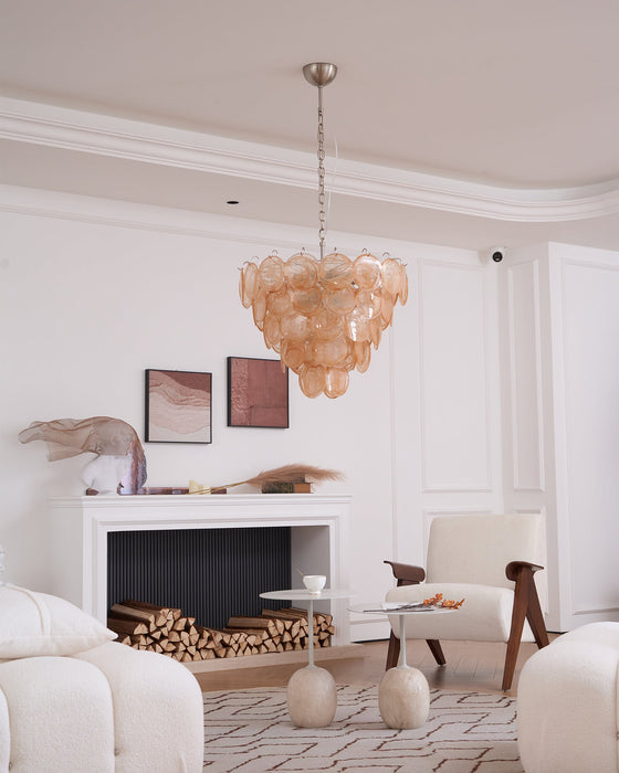 Orange Glass Disc Chandelier Vakkerlight