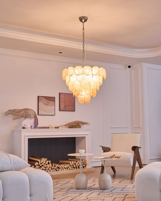 Orange Glass Disc Chandelier Vakkerlight