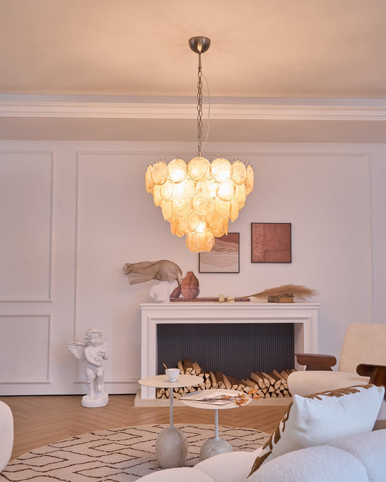 Orange Glass Disc Chandelier Vakkerlight