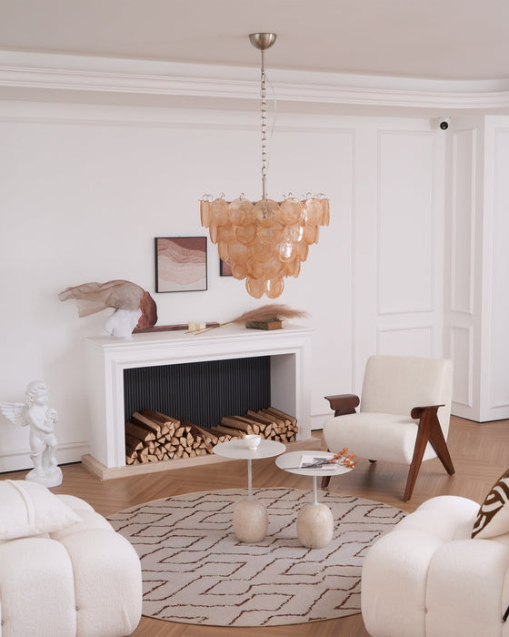 Orange Glass Disc Chandelier Vakkerlight