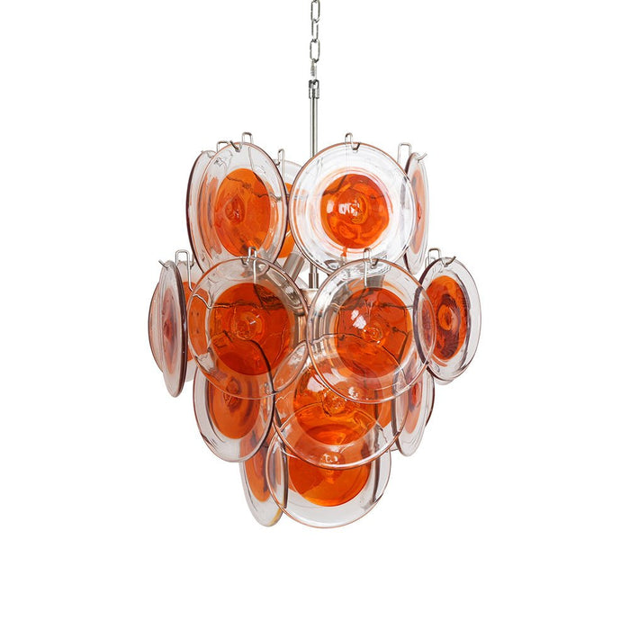 Orange Transparent Glass Disc Chandelier Vakkerlight