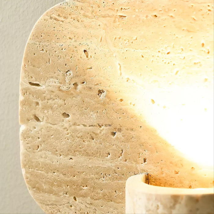 Organic Travertine Cylinder Wall Light Vakkerlight