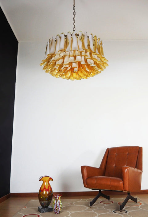 Petal Amber Glass Chandelier Vakkerlight