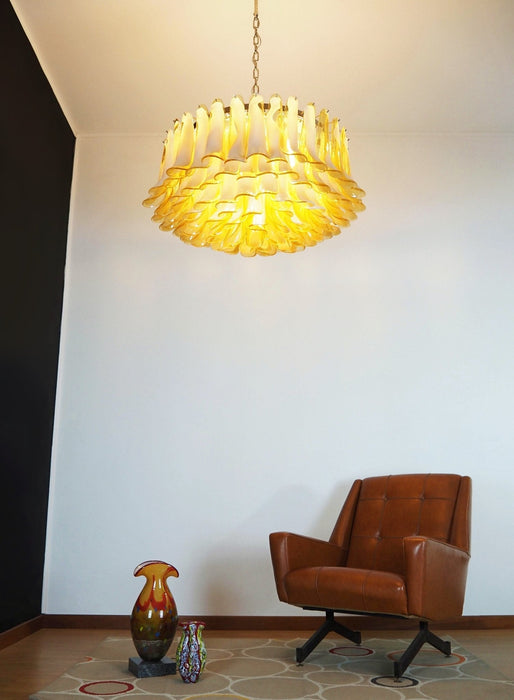 Petal Amber Glass Chandelier Vakkerlight