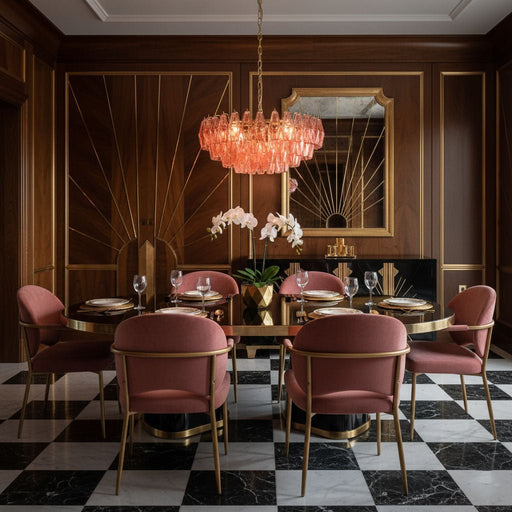 Pink Polygon Drop Chandelier Vakkerlight
