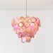 Pink Glass Disc Chandelier Vakkerlight