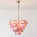 Pink Glass Disc Chandelier Vakkerlight