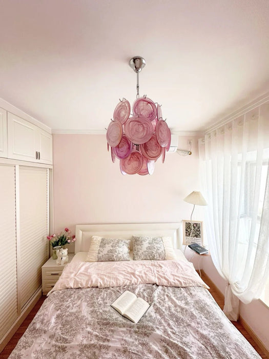 Pink Disc Glass Chandelier Vakkerlight