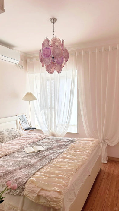 Pink Disc Glass Chandelier Vakkerlight