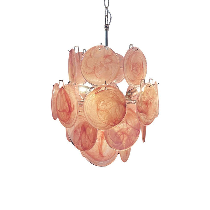 Pink Disc Glass Chandelier Vakkerlight