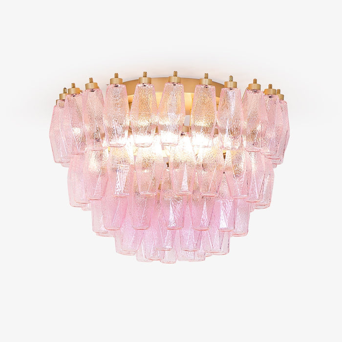 Poliedri Glass Pink Ceiling Light Vakkerlight