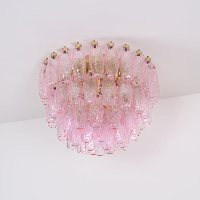 Poliedri Glass Pink Ceiling Light Vakkerlight