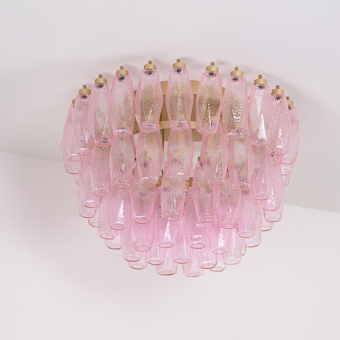 Poliedri Glass Pink Ceiling Light Vakkerlight