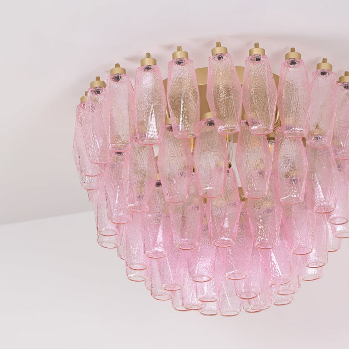 Poliedri Glass Pink Ceiling Light Vakkerlight
