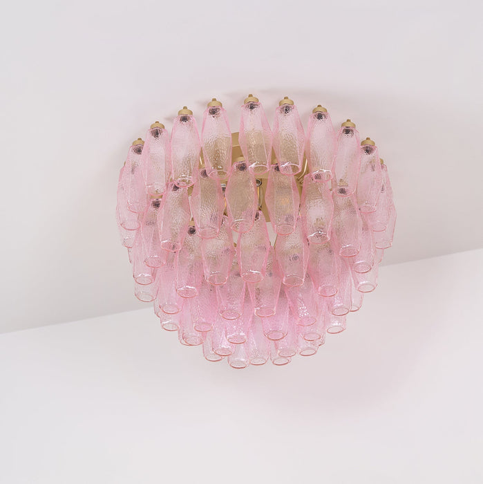 Poliedri Glass Pink Ceiling Light Vakkerlight