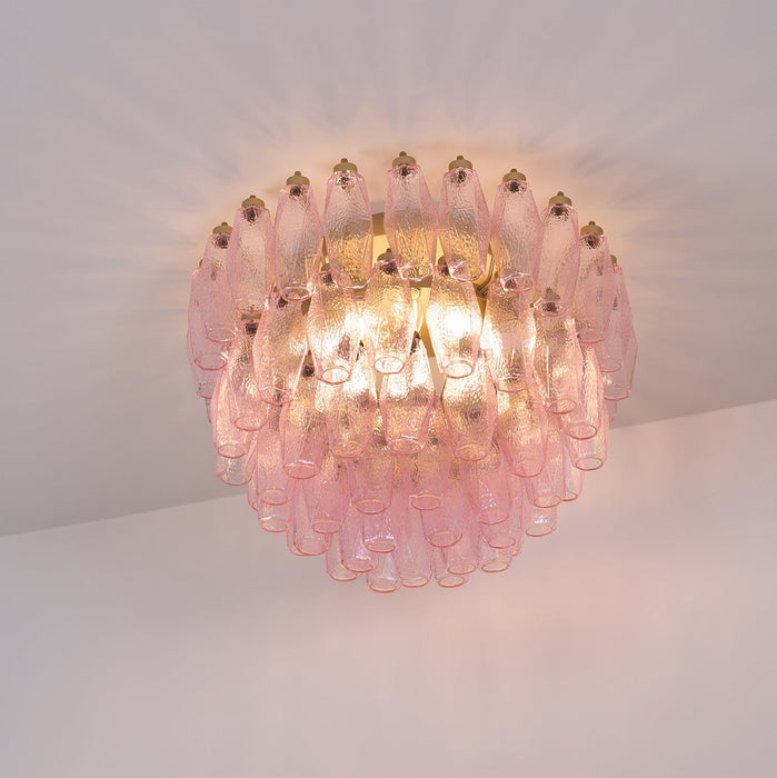 Poliedri Glass Pink Ceiling Light Vakkerlight