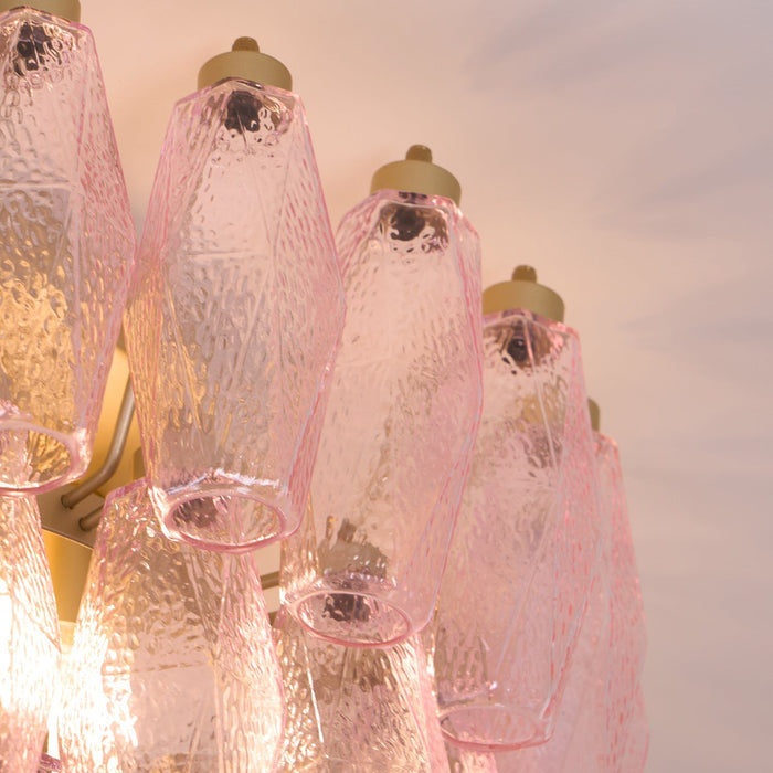Poliedri Glass Pink Ceiling Light Vakkerlight