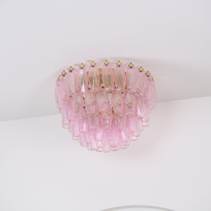 Poliedri Glass Pink Ceiling Light Vakkerlight