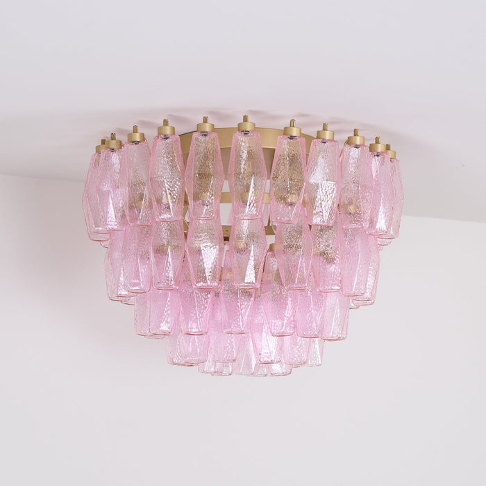 Poliedri Glass Pink Ceiling Light Vakkerlight
