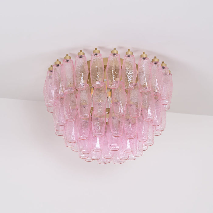 Poliedri Glass Pink Ceiling Light Vakkerlight
