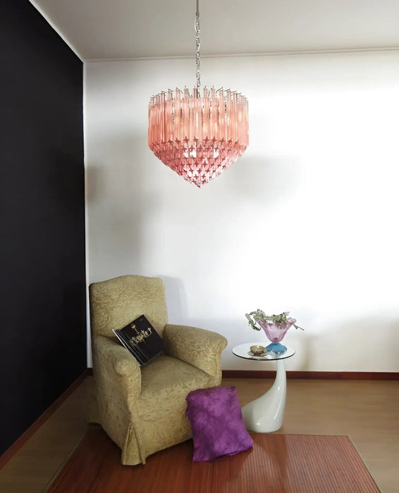 Prism Pink Glass Chandelier Vakkerlight