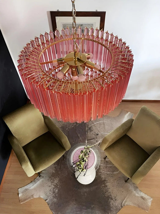 Prism Pink Glass Chandelier Vakkerlight