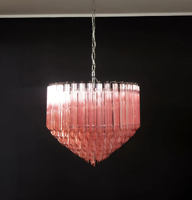 Prism Pink Glass Chandelier Vakkerlight