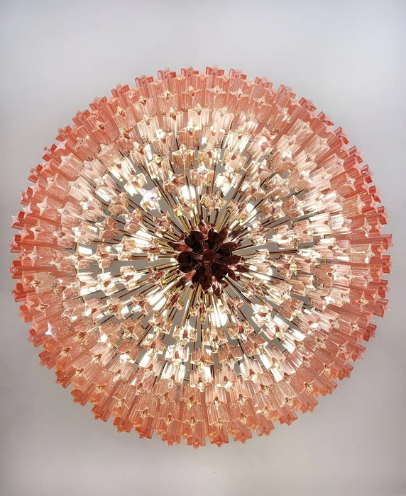Prism Pink Glass Chandelier Vakkerlight