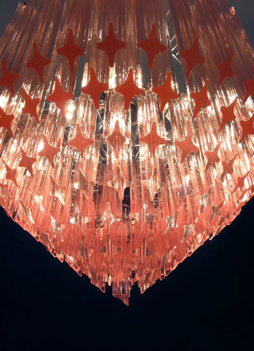 Prism Pink Glass Chandelier Vakkerlight