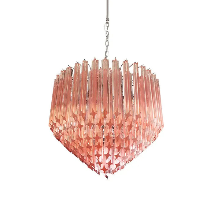 Prism Pink Glass Chandelier Vakkerlight
