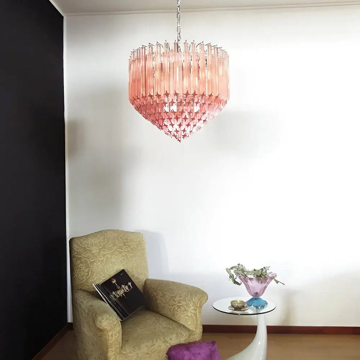 Prism Pink Glass Chandelier Vakkerlight