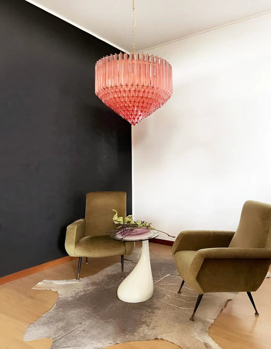 Prism Pink Glass Chandelier Vakkerlight