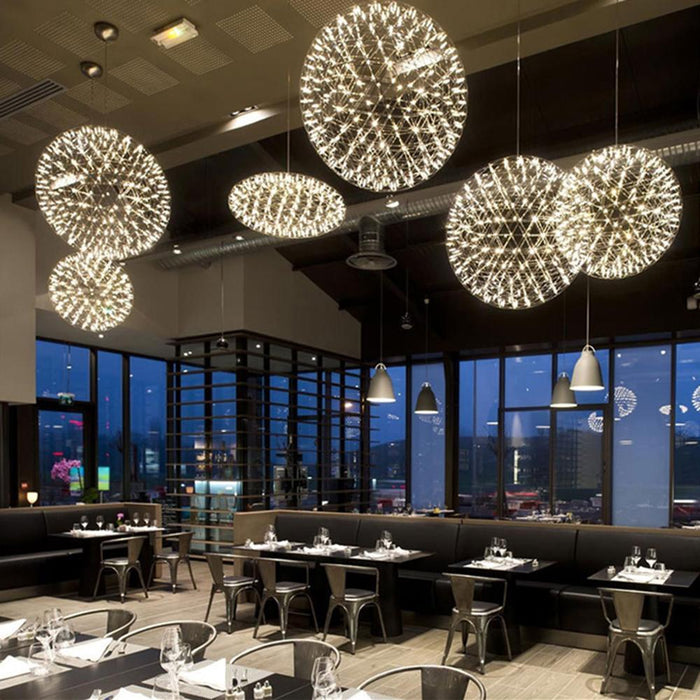 Silver Spark Ball Pendant Light Vakkerlight