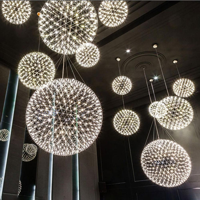 Silver Spark Ball Pendant Light Vakkerlight