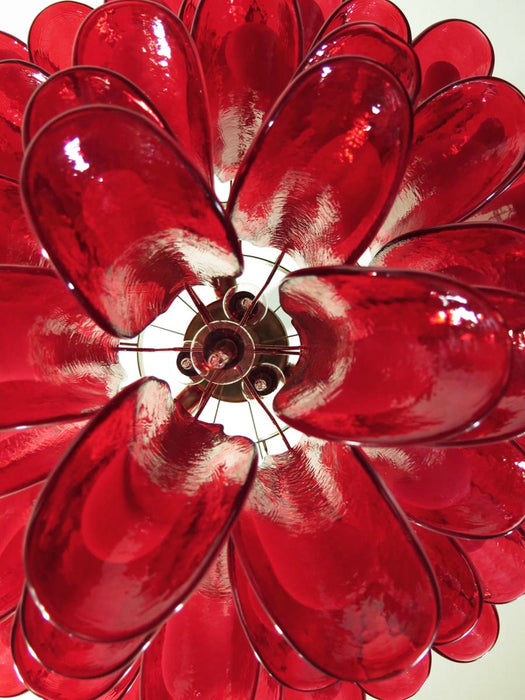 Red Glass Petals Chandelier Vakkerlight