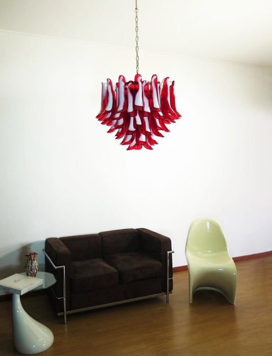 Red Glass Petals Chandelier Vakkerlight