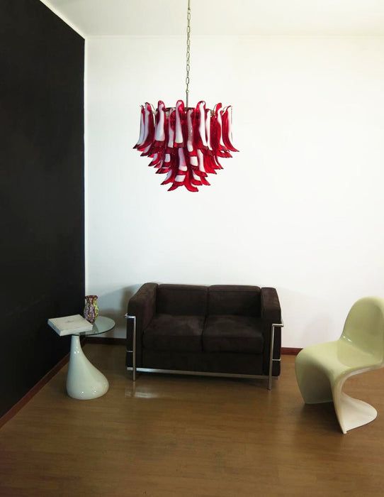 Red Glass Petals Chandelier Vakkerlight