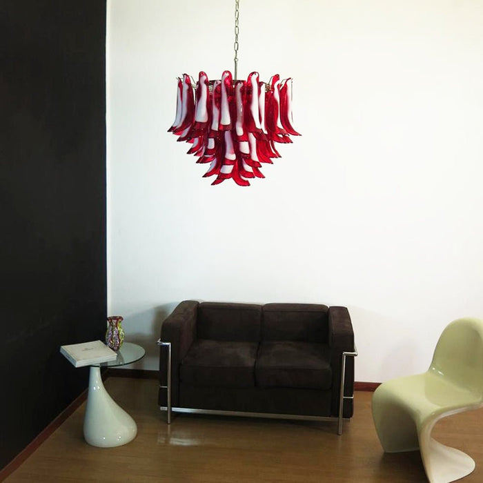 Red Glass Petals Chandelier Vakkerlight